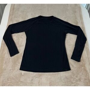 Ridge Base Layer Top Women's XL Black Merino Wool Blend Raglan long sleeve